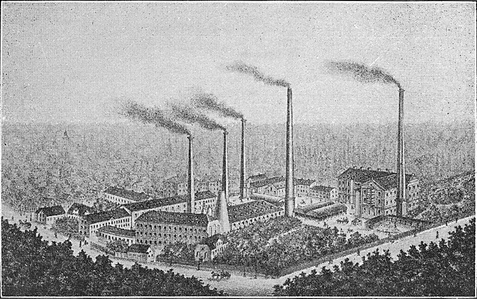 Gammel tegning af Den kongelige Porcelænsfabrik
